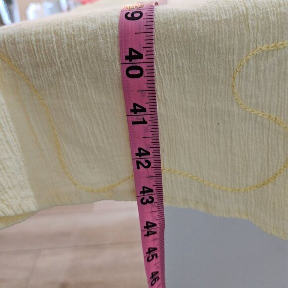 Karibhanas St Kitts Dress Coverup Medium Butter Yellow Embroidered Cotton Boho - Picture 7 of 8